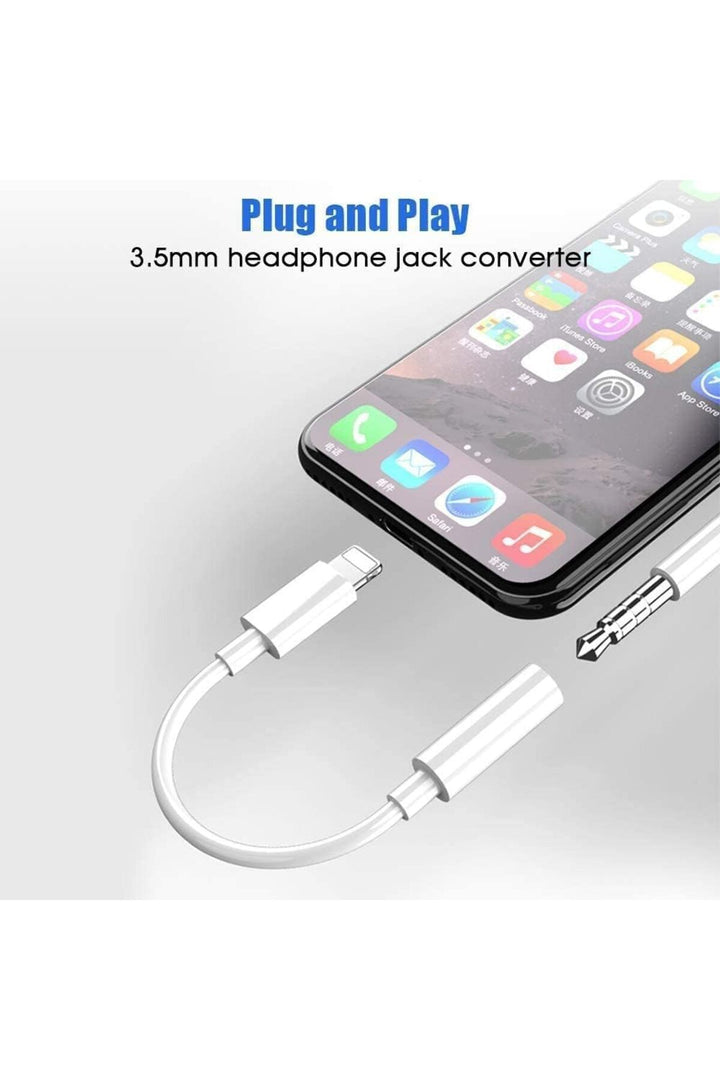 iPhone 7 8 X 11 12 13 14 Uyumlu Lightning To 3.5mm Aux Jack Kulaklık Çevirici Bluetooth Gerektirmez