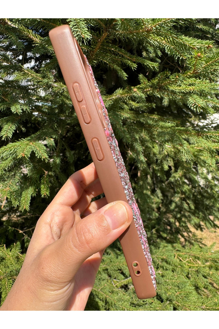 Samsung Galaxy S25 Ultra Uyumlu Taşlı Magsafe Kılıf Parlak Taşlı Smli Koruyucu Kablosuz Şarj Silikon