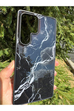 Load image into Gallery viewer, Samsung Galaxy S24 Ultra Uyumlu Kılıf Parlak Mermer Desenli Kamera Kenar Koruyuculu Arka Kapak
