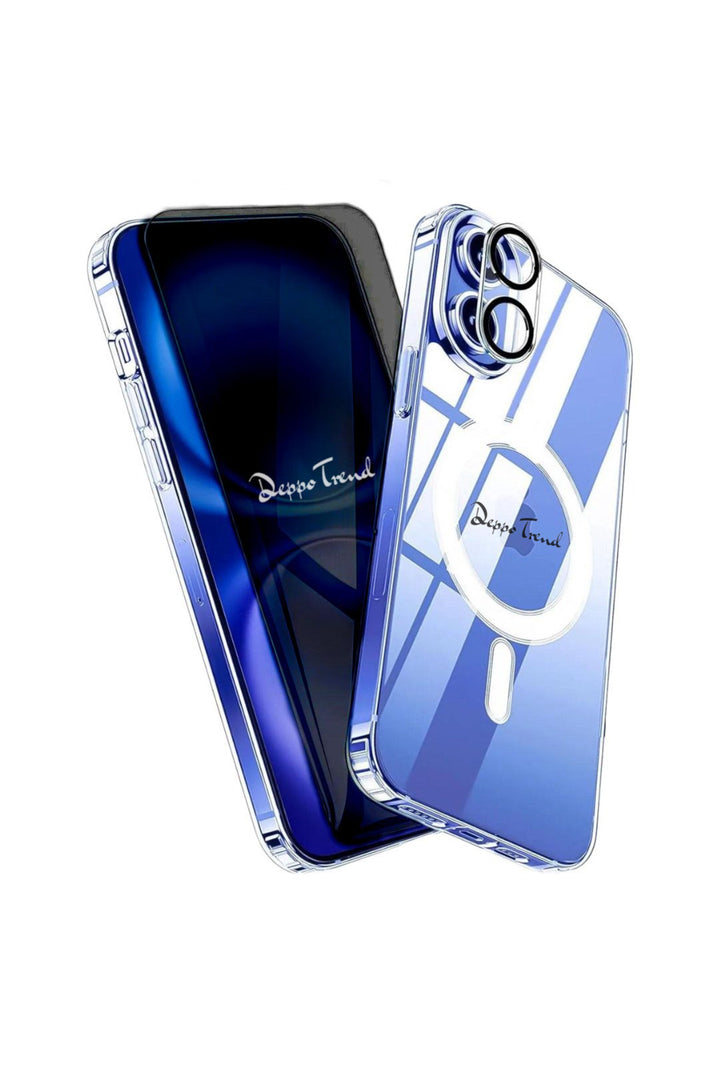 iPhone 16 Plus Uyumlu Kılıf Kamera Koruma Camı Hayalet Ekran Koruyucu Şeffaf Magsafe Privacy Cam