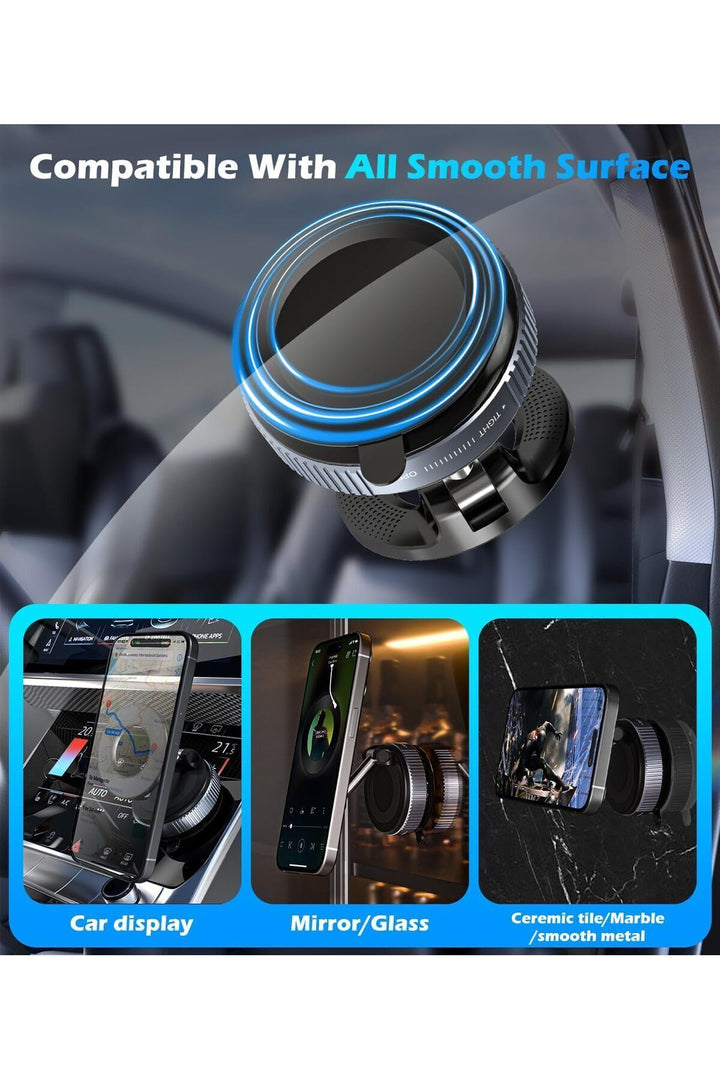 iPhone 12-13-14-15-16 Plus-16-17 Pro Max Uyumlu Magsafe Vantuzlu Mıknatıslı Araç Içi Telefon Tutucu