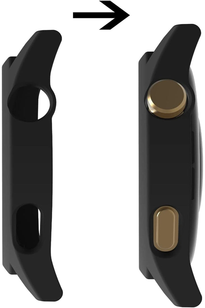 Huawei GT4 46mm Uyumlu Kılıf Siyah Kasa ve Ekran Koruyucu Siyah Kadranlı Ekran ve Kasa Koruma Kapak