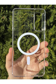 Samsung Galaxy S21 Fe Uyumlu Kılıf İnce Sert Sararmaz Magsafe Kamera Kenarı Koruyucu Dayanıklı Kapak