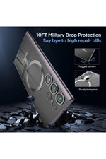 Load image into Gallery viewer, Samsung Galaxy S24 Ultra Uyumlu Kılıf 3D Kamera Lens Korumalı Magsafe Kenarı Renkli Şeffaf Kapak
