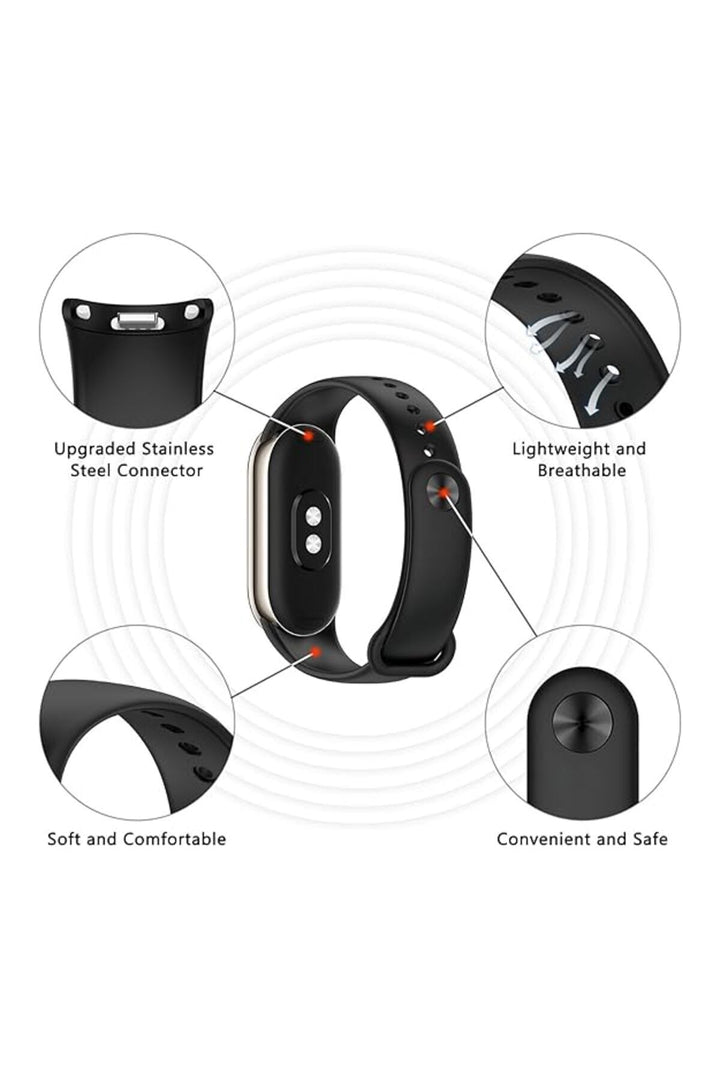 Xiaomi Mi Band 8 Uyumlu Kordon Liquid Silikon Ayarlanabilir Renkli Lekelere Dayanıklı Lansman Kordon