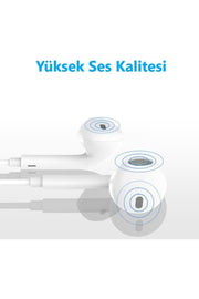 Yüksek Kalite iPhone 17 Pro Max/17 Air/16 Pro/15 Uyumlu Kulaklık Mikrofonlu Type-C Kulakiçi Kulaklık