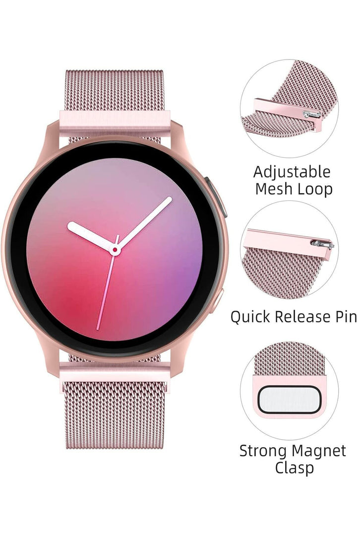 Huawei Watch GT/GT2E/GT2/GT2 Pro/GT3/GT3 Pro/GT4 46mm Uyumlu Kordon Mıknatıslı Parlak İnce Metal