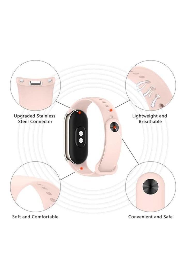 Xiaomi Mi Band 8 Uyumlu Kordon Liquid Silikon Ayarlanabilir Renkli Lekelere Dayanıklı Lansman Kordon