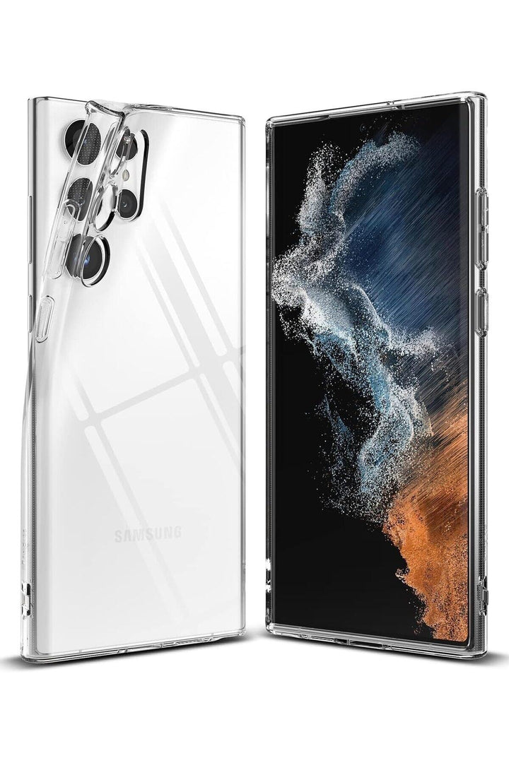 Samsung Galaxy S22 Ultra Uyumlu Kılıf 3D Kamera Korumalı Darbe Önleyici Şeffaf Esnek Silikon Kapak