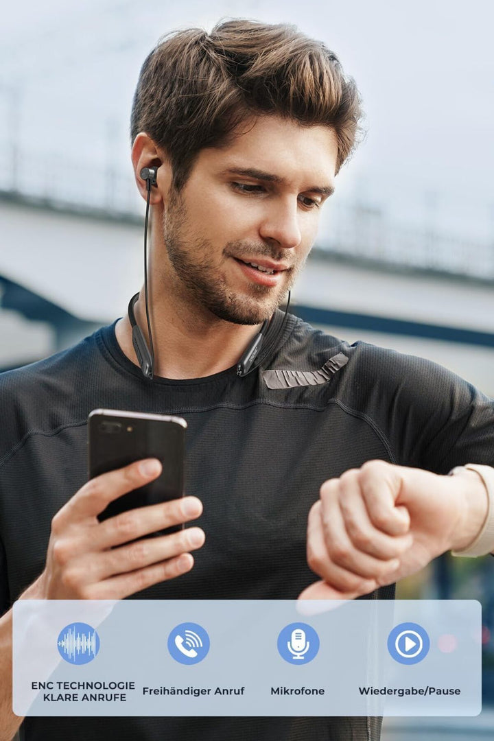 130 Saat Uzun Kullanım Süresi Sporcu Bluetooth Kulaklık Boyun Bantlı Ense Tipi Mıknatıslı Kablosuz