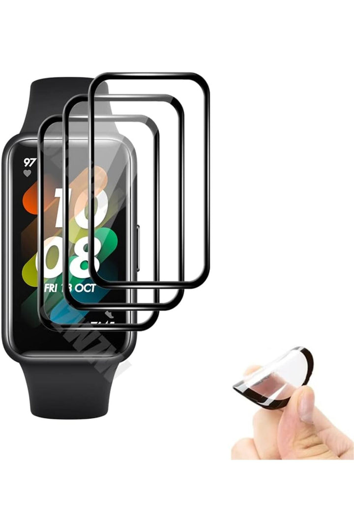 Huawei Band 7 Uyumlu Tam Kaplayan Darbelere Karşı Dayanıklı Kırılmaz Cam Nano Ekran Koruyucu