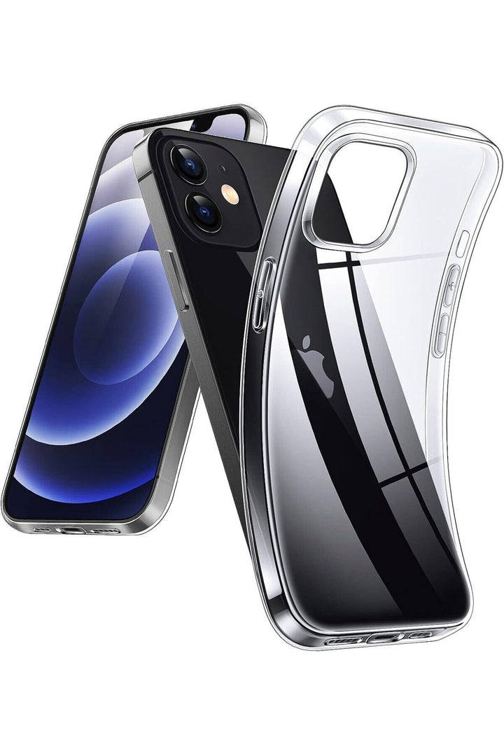 iPhone 12 Mini Uyumlu Kılıf Darbelere Dayanıklı Ultra ince Şeffaf Renksiz Transparan Esnek Silikon