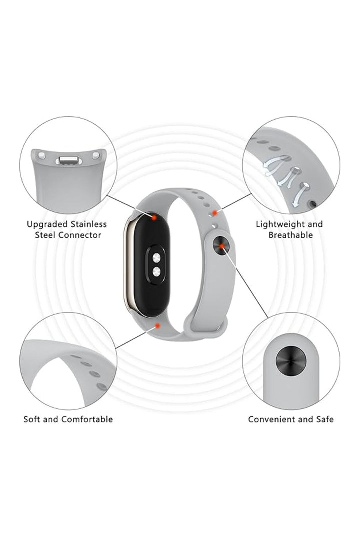 Xiaomi Mi Band 8 Uyumlu Kordon Liquid Silikon Ayarlanabilir Renkli Lekelere Dayanıklı Lansman Kordon