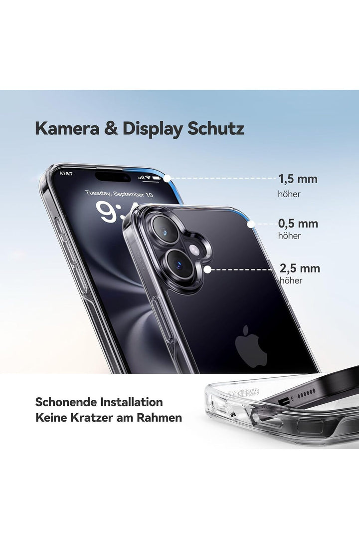 iPhone 16 Plus Uyumlu Kamera Çıkıntlı Korumalı Darbe Önleyici Şeffaf Esnek Renksiz Silikon Kapak