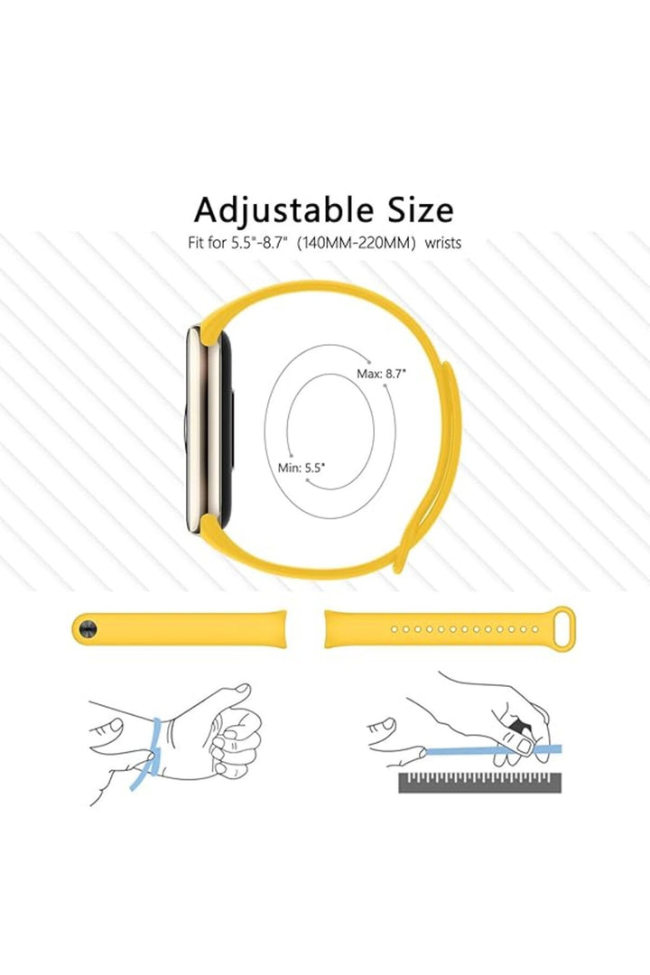 Xiaomi Mi Band 9 Uyumlu Kordon Liquid Silikon Ayarlanabilir Renkli Lekelere Dayanıklı Lansman Kordon