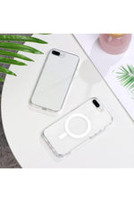 Load image into Gallery viewer, iPhone 7 Plus Uyumlu Kılıf Kamera Çıkıntılı Şeffaf Magsafe Kablosuz Şarj Destekli Kapak
