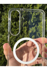 Load image into Gallery viewer, Samsung Galaxy S25 Fe Uyumlu Kılıf İnce Sert Sararmaz Magsafe Kamera Kenarı Koruyucu Dayanıklı Kapak
