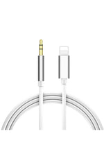 Load image into Gallery viewer, iPhone Uyumlu Aux Kablosu Lightning To 3.5mm Jack Çevirici Dönüştürücü Beyaz Bluetooth Gerektirmez
