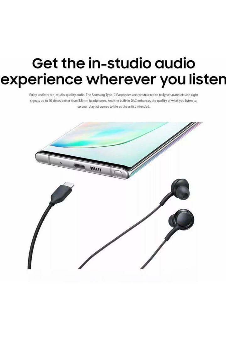 Samsung Xiaomi Huawei Uyumlu Type-C Kulaklık Hasır Örgü Silikon Kulaklık Bluetooth Gerektirmez