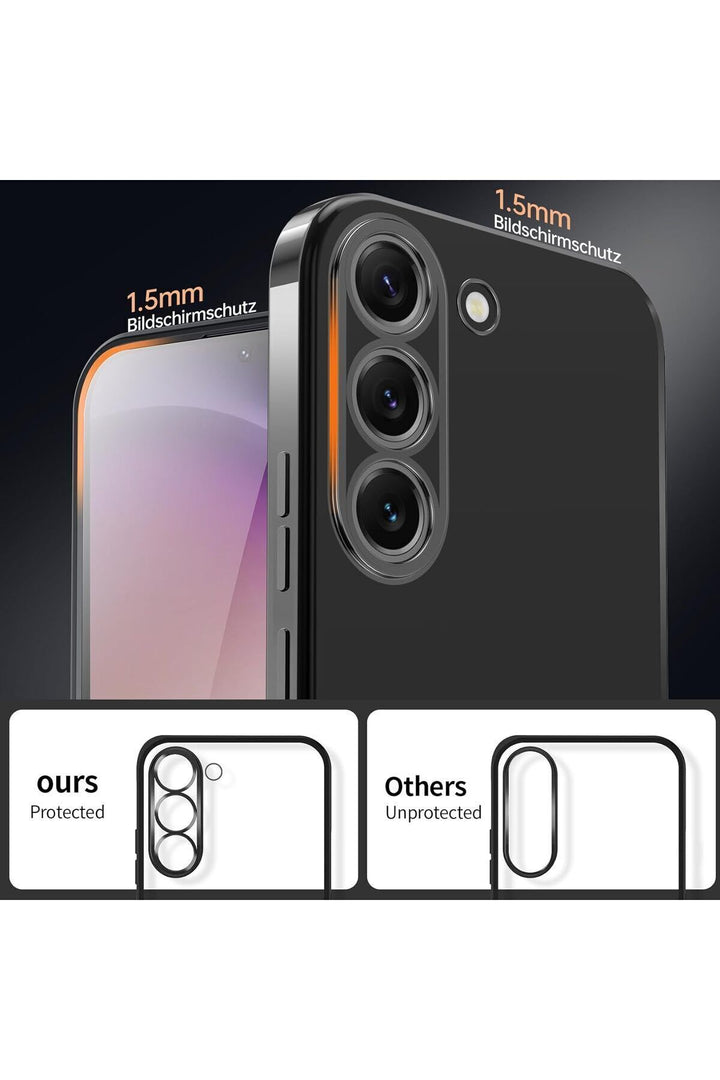 Samsung Galaxy S24 Fe Uyumlu Kılıf Kenarları Renkli Kamera Korumalı Dayanıklı Şeffaf Silikon Kapak