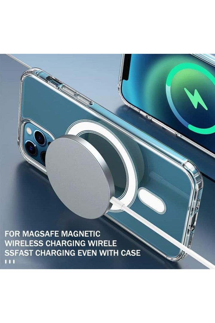 iPhone 11 Uyumlu Kılıf Kamera Çıkıntılı Şeffaf Magsafe Kılıf Kablosuz Şarj Destekli Kapak