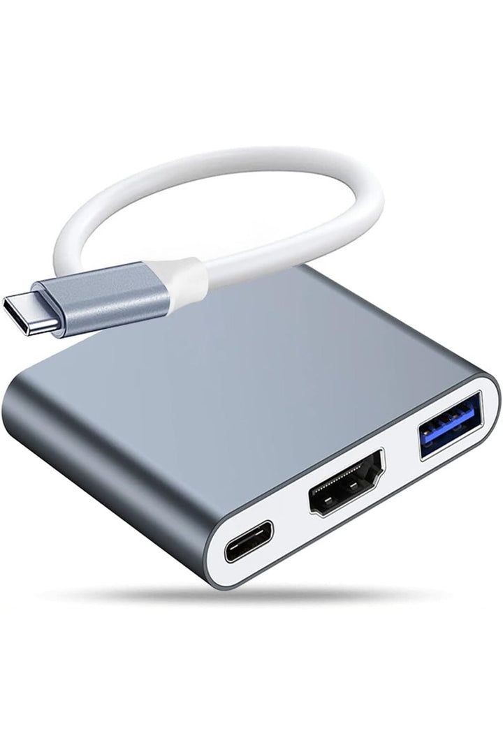 İpad Iphone 16/17 Pro Max Uyumlu Type-c To 4k Hdmi Hub Usb-c Type-c Pd Usb Çevirici 3in1 Dönüştürücü