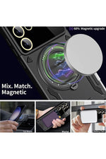 Load image into Gallery viewer, Samsung Galaxy S24 Ultra Uyumlu Kılıf Magsafe Standlı Kamera Lens Koruma Dayanıklı Renkli Tank Kapak
