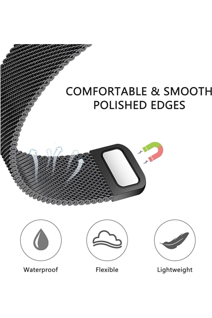 Apple Watch 9 8 7 6 5 4 3 2 Se 42mm/44mm/45mm/49mm Uyumlu Kordon Mıknatıslı Ayarlanabilir Metal