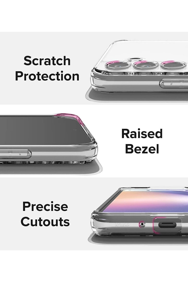 Samsung Galaxy A34 Uyumlu Kılıf 3D Kamera Koruma Darbe Önleyici Şeffaf Esnek Renksiz Silikon Kapak