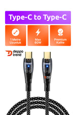 Load image into Gallery viewer, İphone 15 Pro 16 Plus 16 Pro Max 17 Air Uyumlu 60w Turbo Hızlı Şarj Ve Data Kablosu Şeffaf Led Işklı
