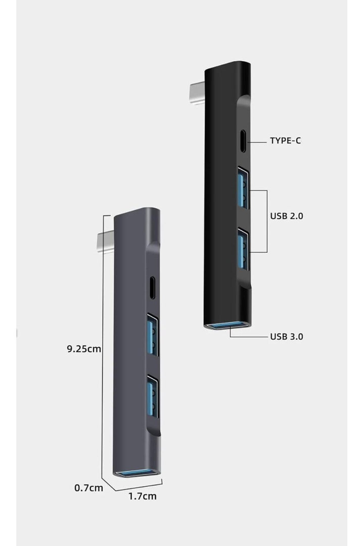 iPad/iPhone/Macbook Uyumlu Type-C To 3x USB 1x Type-C Çevirici Dönüştürücü Çoğaltıcı Metal Dayanıklı