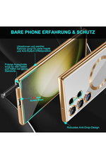 Load image into Gallery viewer, Samsung Galaxy S22 Uyumlu Kılıf 3D Kamera Lens Korumalı Magsafe Kenarı Renkli Şeffaf Kapak
