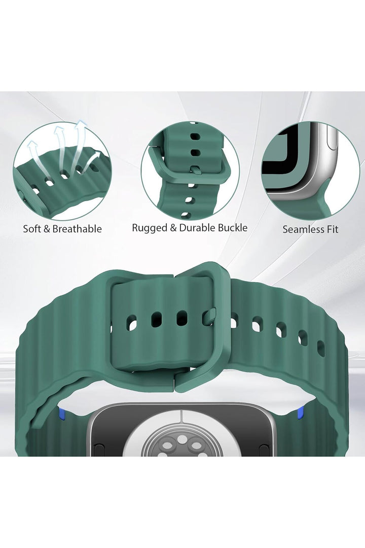 Apple Watch 42/44/45/46/49mm Uyumlu Kordon Esnek Silikon Suya ve Toza Dayanıklı Renkli Ayarlanabilir