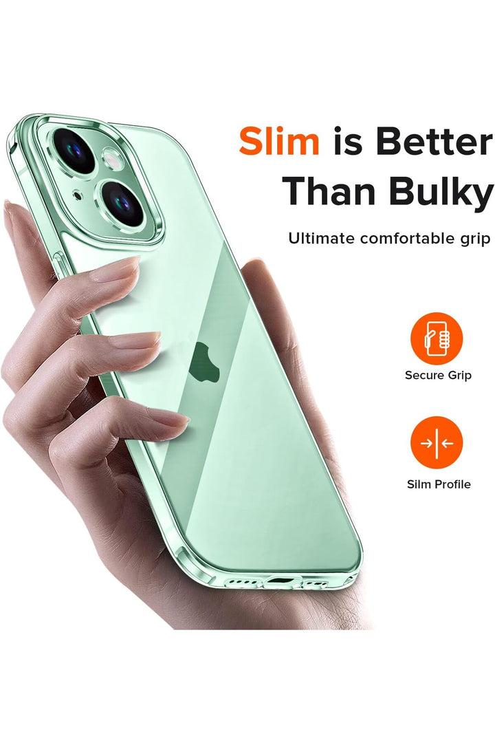 iPhone 15 Uyumlu Şeffaf Kılıf Kamera Çıkıntılı Koruyucu Slim Renksiz İnce Esnek Silikon Kapak