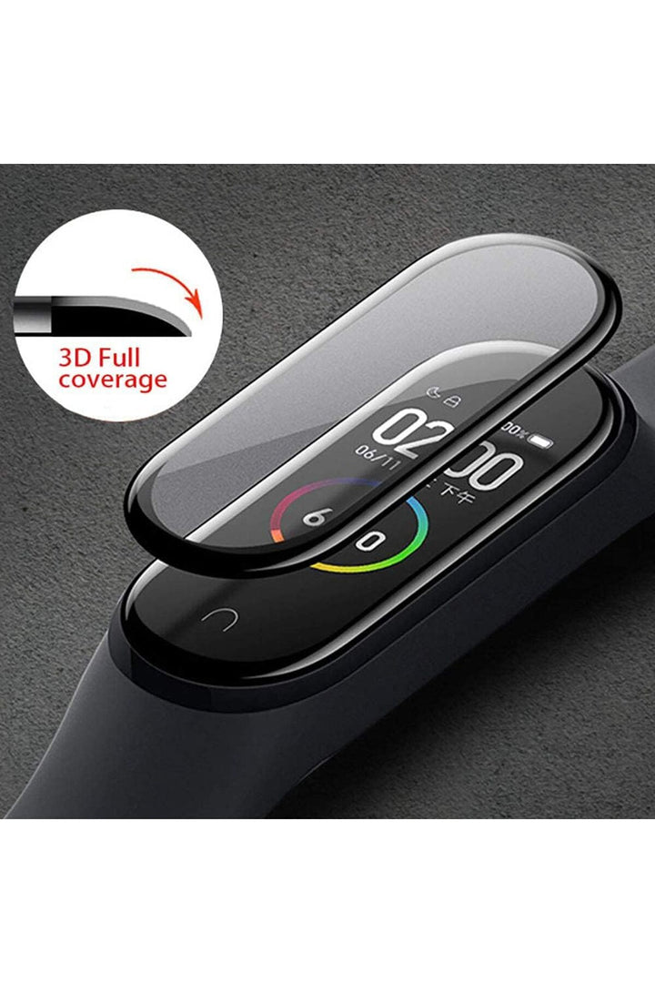 Xiaomi Mi Band 5 Uyumlu Tam Kaplayan Darbelere Karşı Dayanıklı Kırılmaz Cam Nano Ekran Koruyucu