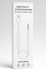 Load image into Gallery viewer, iPhone 7/8/Xs Max/11/12/13/14/Pro Max/Plus Uyumlu Kontrol Kumandalı Lightning To 3.5mm Jack Aux Ses
