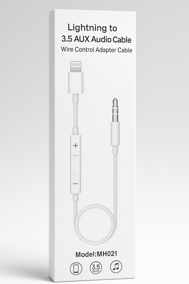iPhone 7/8/Xs Max/11/12/13/14/Pro Max/Plus Uyumlu Kontrol Kumandalı Lightning To 3.5mm Jack Aux Ses