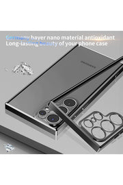 Samsung Galaxy S24 Ultra Uyumlu Kılıf Kenarları Renkli Kamera Korumalı Dayanklı Şeffaf Slikon Kapak