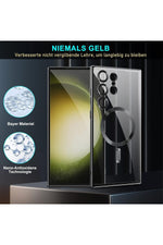 Load image into Gallery viewer, Samsung Galaxy S22 Uyumlu Kılıf 3D Kamera Lens Korumalı Magsafe Kenarı Renkli Şeffaf Kapak
