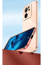 Load image into Gallery viewer, Xiaomi Mi 13T/13T Pro Uyumlu Kılıf Kamera Korumalı Gold Çizgili Siyah Silikon Parlak Koruyucu Kapak
