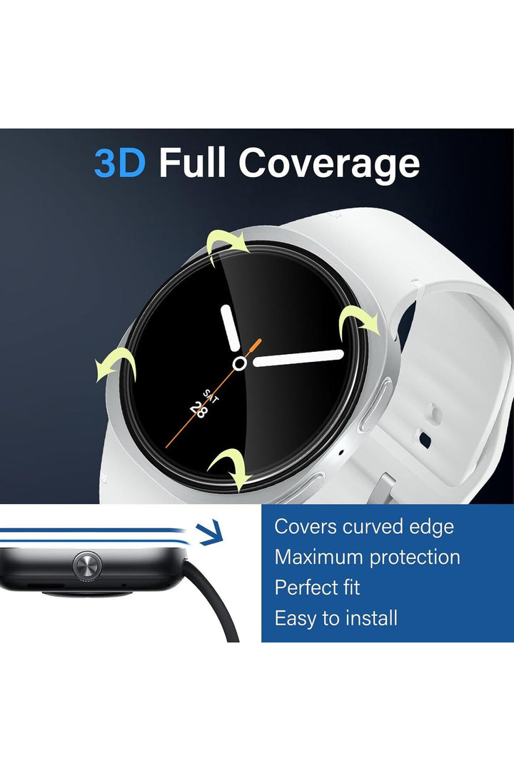 Samsung Galaxy Watch 8 44mm Uyumlu 3 Adet Ekran Koruyucu Darbelere Çizilmelere Karşı Üstün Koruma