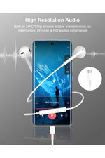 Load image into Gallery viewer, Yüksek Kalite iPhone 17 Pro Max/17 Air/16 Pro/15 Uyumlu Kulaklık Mikrofonlu Type-C Kulakiçi Kulaklık
