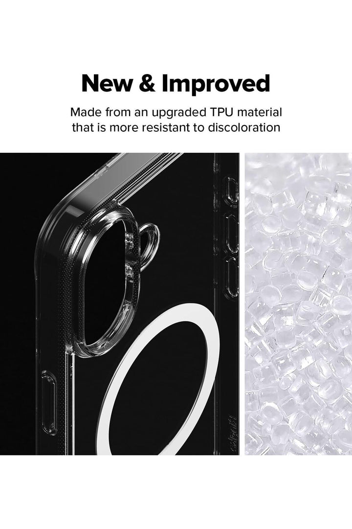 iPhone 16 Plus Uyumlu Kılıf Kamera Çıkıntılı Şeffaf Magsafe Kılıf Kablosuz Şarj Destekli Kapak