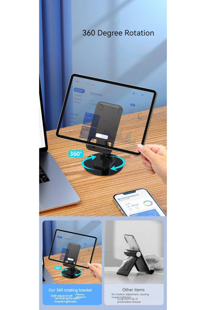 Yüksek Kaliteli Katlanabilir 360 Dönebilen Ayarlanabilir Telefon Tutucu Masa Üstü Tablet Standı