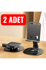 Load image into Gallery viewer, Metal Katlanabilir Telefon Standı Ayarlanabilr Taşınabilr 360 Dönebilen Tablet Standı Telefon Tutucu
