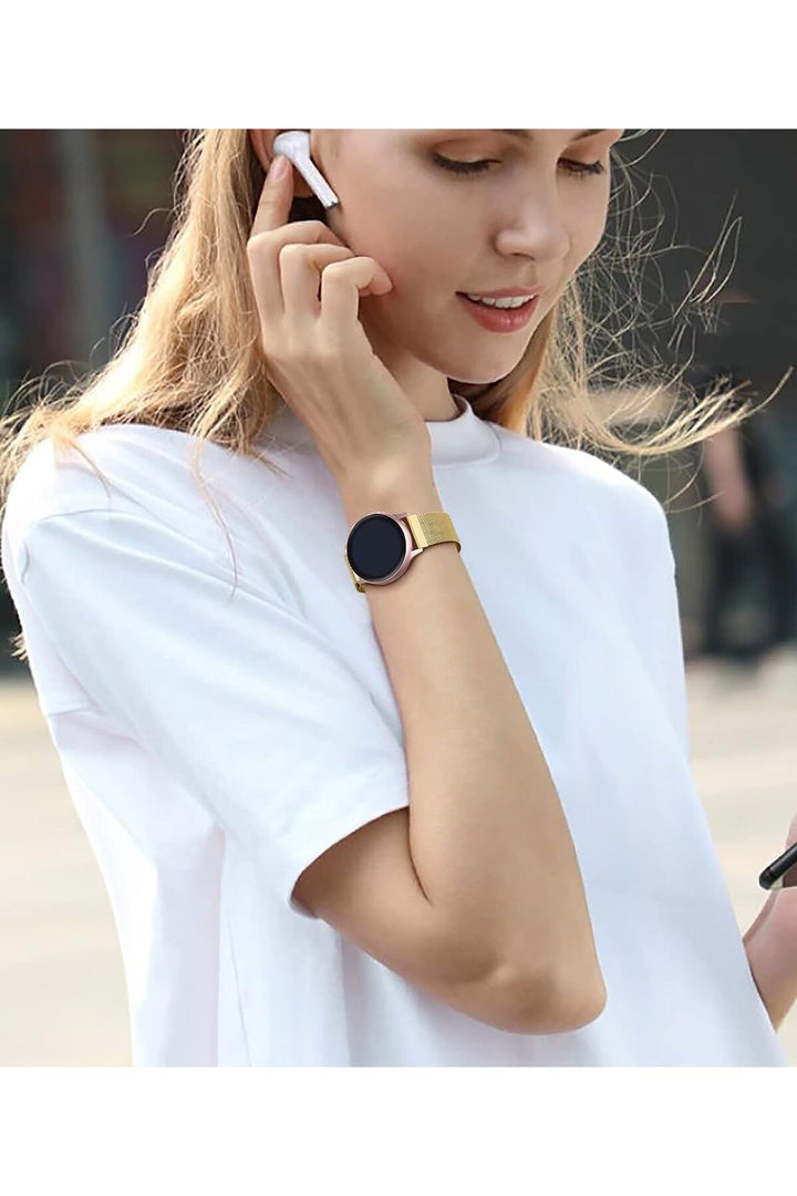 Huawei Watch GT/GT2E/GT2/GT2 Pro/GT3/GT3 Pro/GT4 46mm Uyumlu Kordon Mıknatıslı Parlak İnce Metal