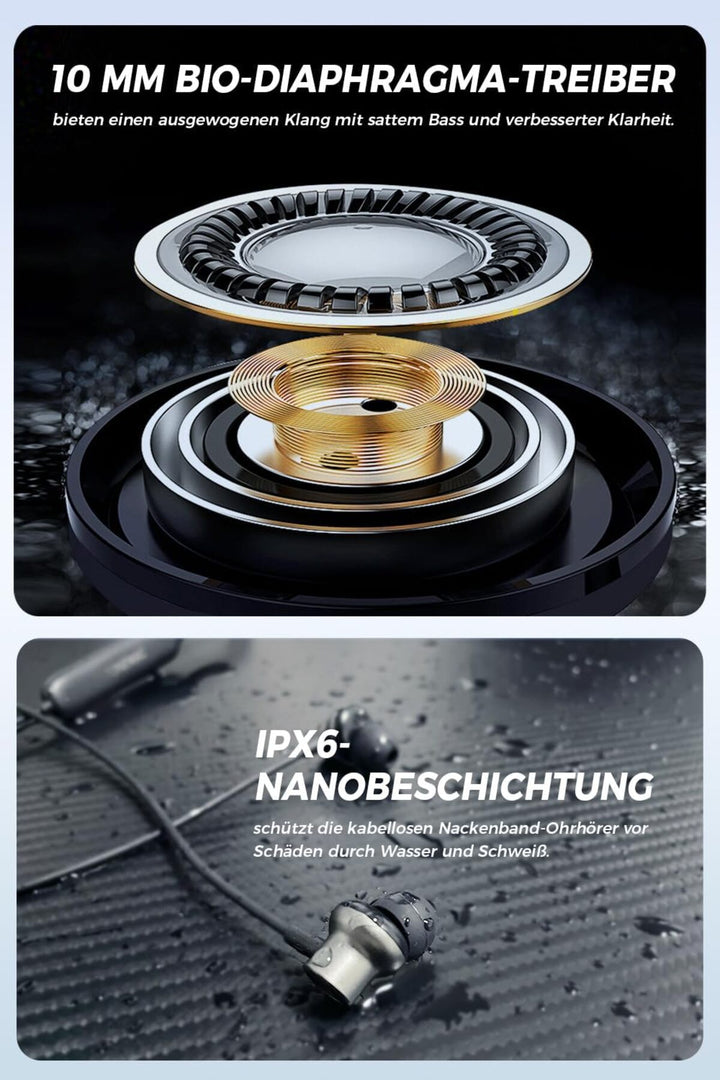 130 Saat Uzun Kullanım Süresi Sporcu Bluetooth Kulaklık Boyun Bantlı Ense Tipi Mıknatıslı Kablosuz