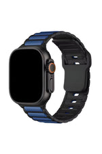 Load image into Gallery viewer, Apple Watch 10/9/8/7/6/SE/Ultra Uyumlu 42/44/45/46/49mm Çift Renkli Bakla Desen Silikon Spor Kordon
