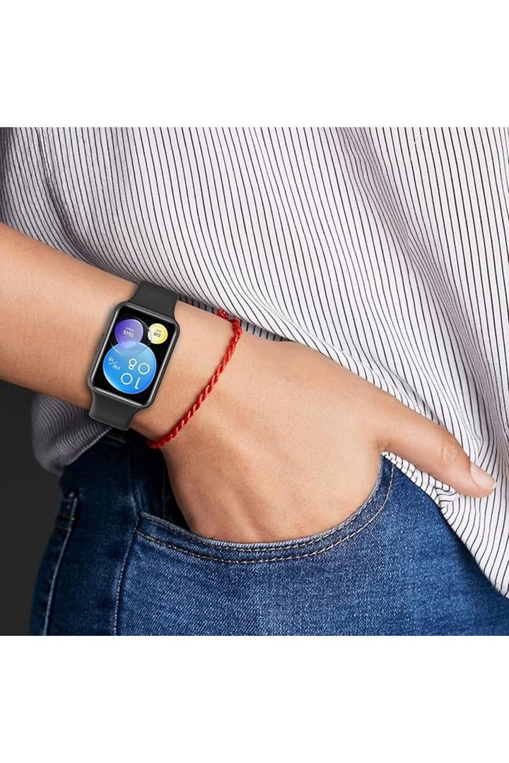 Huawei Watch Fit2 Uyumlu Kordon Liquid Silikon Ayarlanabilir Renkli Lansman Kordon