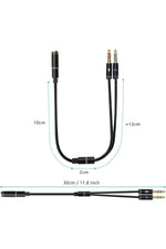 Load image into Gallery viewer, Aux To 2x Aux Kablo 3.5mm Jack Çevirici Mikrofon ve Kulaklk Çoklayıcı Dönüştürücü Aux Stereo Adaptör
